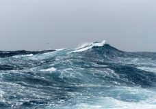 Big ocean swells in open water of the Southern Ocean