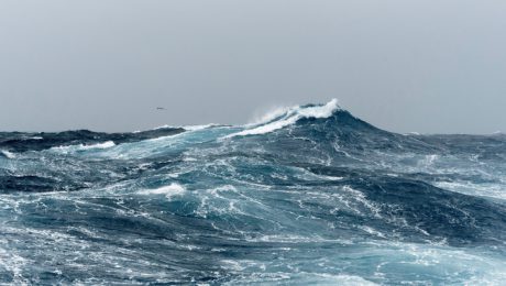 Big ocean swells in open water of the Southern Ocean